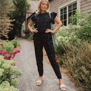 Albion Black Checkered Jumpsuit